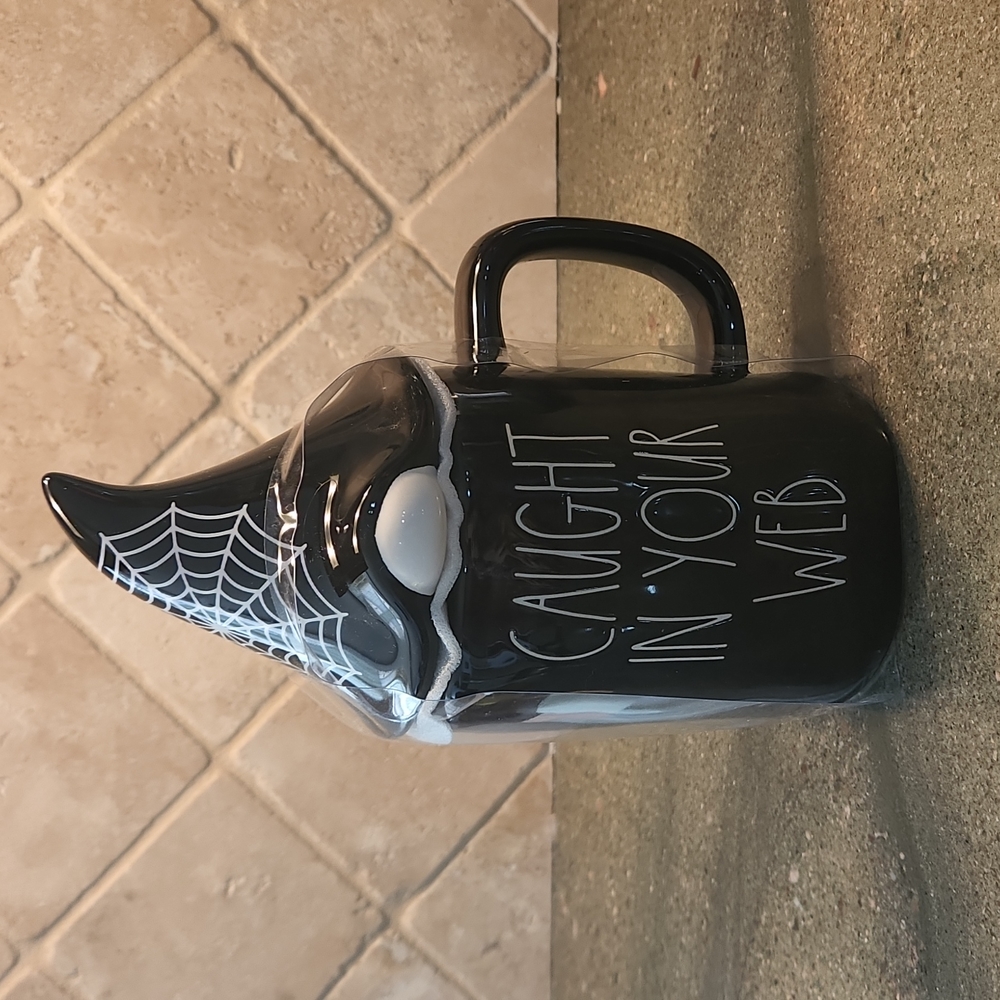 Rae Dunn "Caught in your web" Coffee Mug with ceramic cover "NEW"